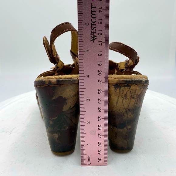 BOC Floral Flower Slingback Wedge Sandal Brown - Picture 8 of 12